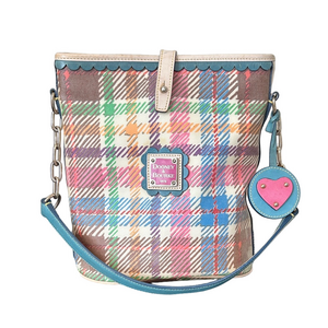 Dooney & Bourke Vintage Plaid Shoulder Bag Coated Canvas EUC